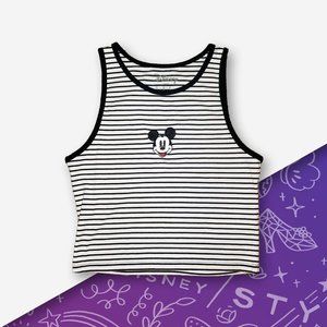 F21 x Mickey Mouse Striped Crop Top